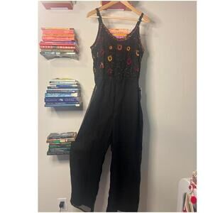 Vintage Silk Beaded Romper  Size 14